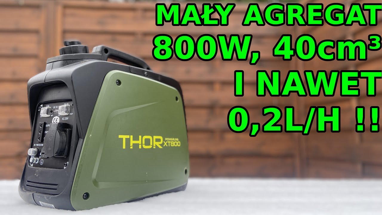 Najmniejszy Agregat Inwerterowy THOR XT800 - test, wady i zalety pomiar zużycia paliwa podczas pracy