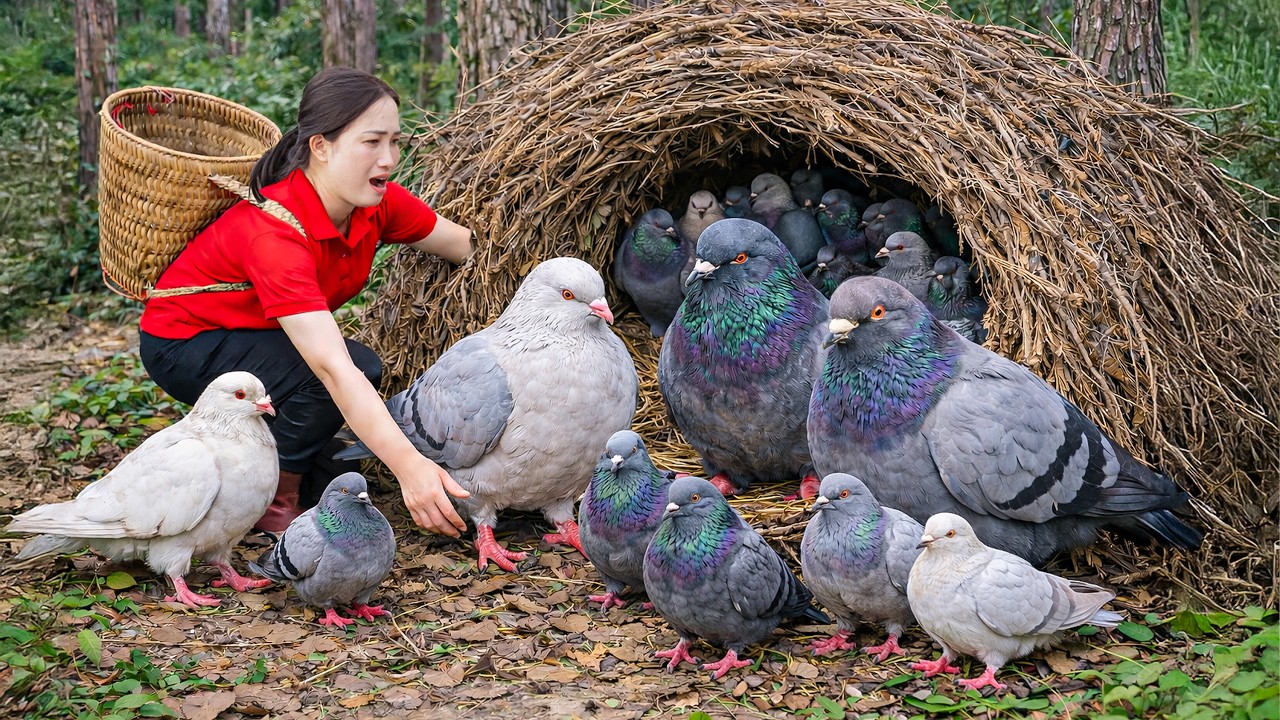 Harvesting +1000Kg Giant Wild Birds From A Large Nest, Treetop Hunting Skills | Jungle Survival