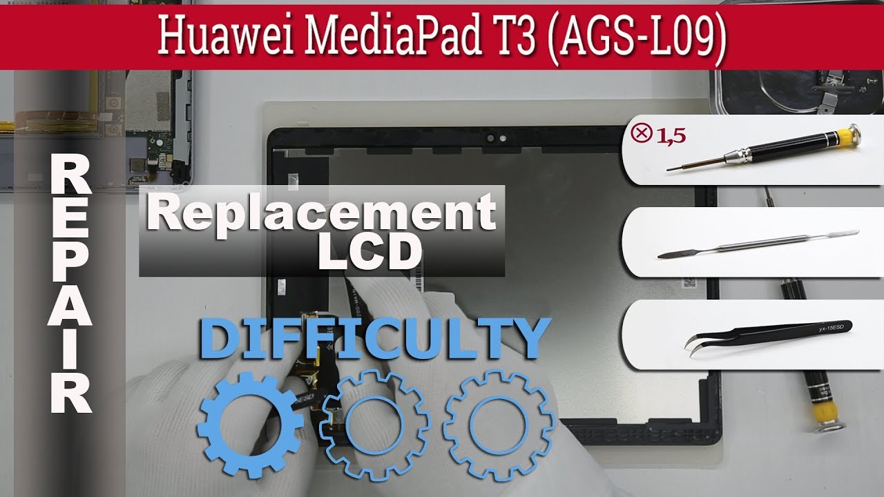 Как заменить 🔧 Дисплей и Тачскрин 📱 Huawei MediaPad T3 10'' (AGS-L09)