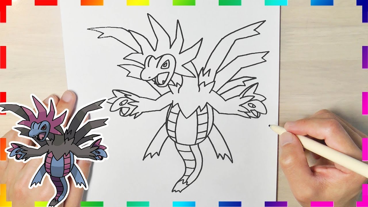How to draw Pokemon | Hydreigon | easy drawing step by step