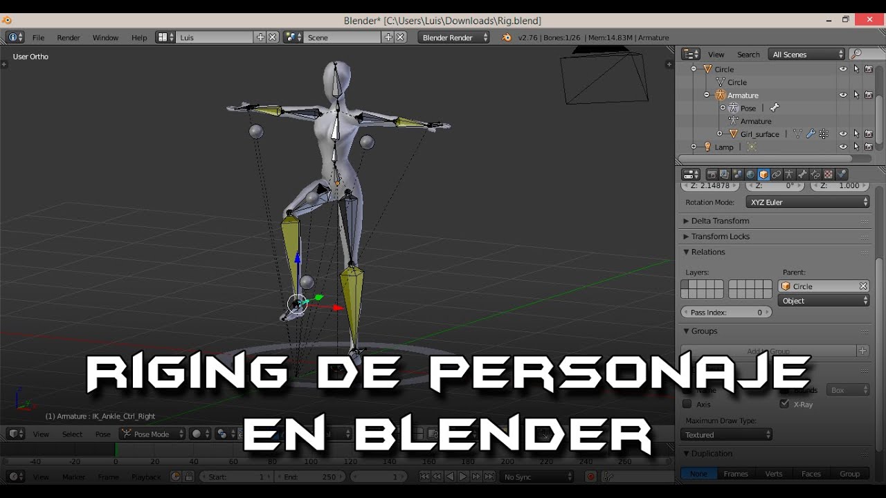 Riging de Personaje en Blender Parte1