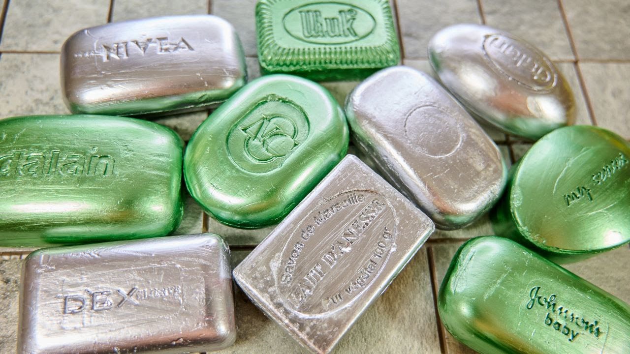 ASMR Soap/ cutting paint soap/ резка крашенного мыла