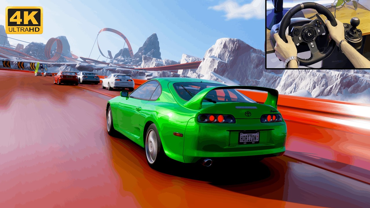 Toyota Supra Hot Wheels racing Forza Horizon 5 | Steering wheel gameplay