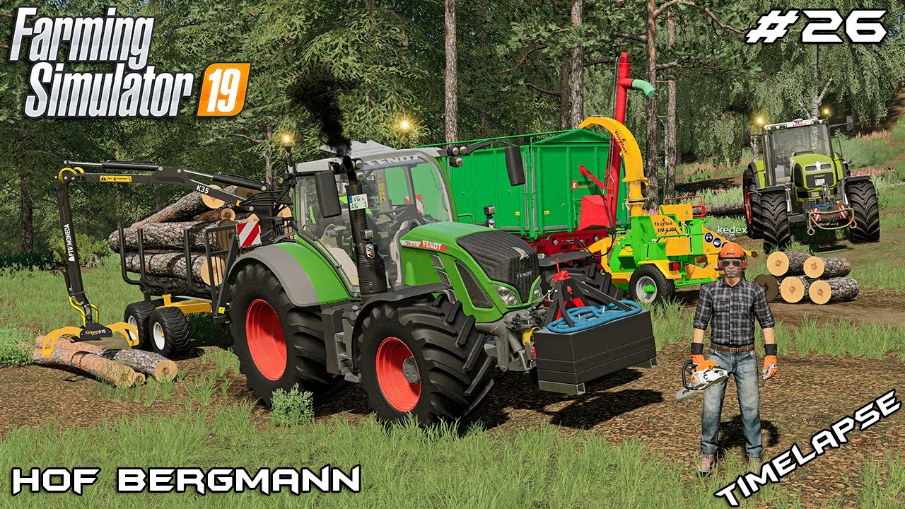 Cutting WOOD & making WOODCHIPS with @kedexworld | Hof Bergmann | Farming Simulator 19 | Episode 26