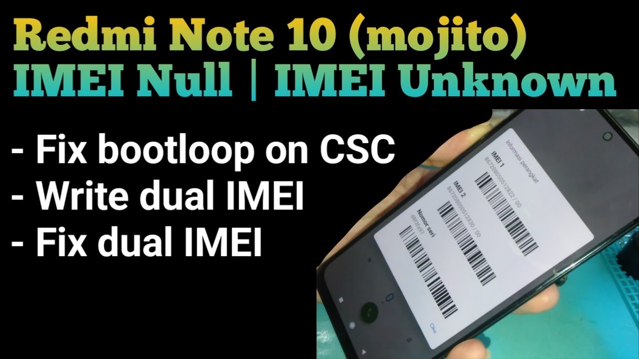 Redmi Note 10 IMEI Unknown | Fix Dual IMEI 