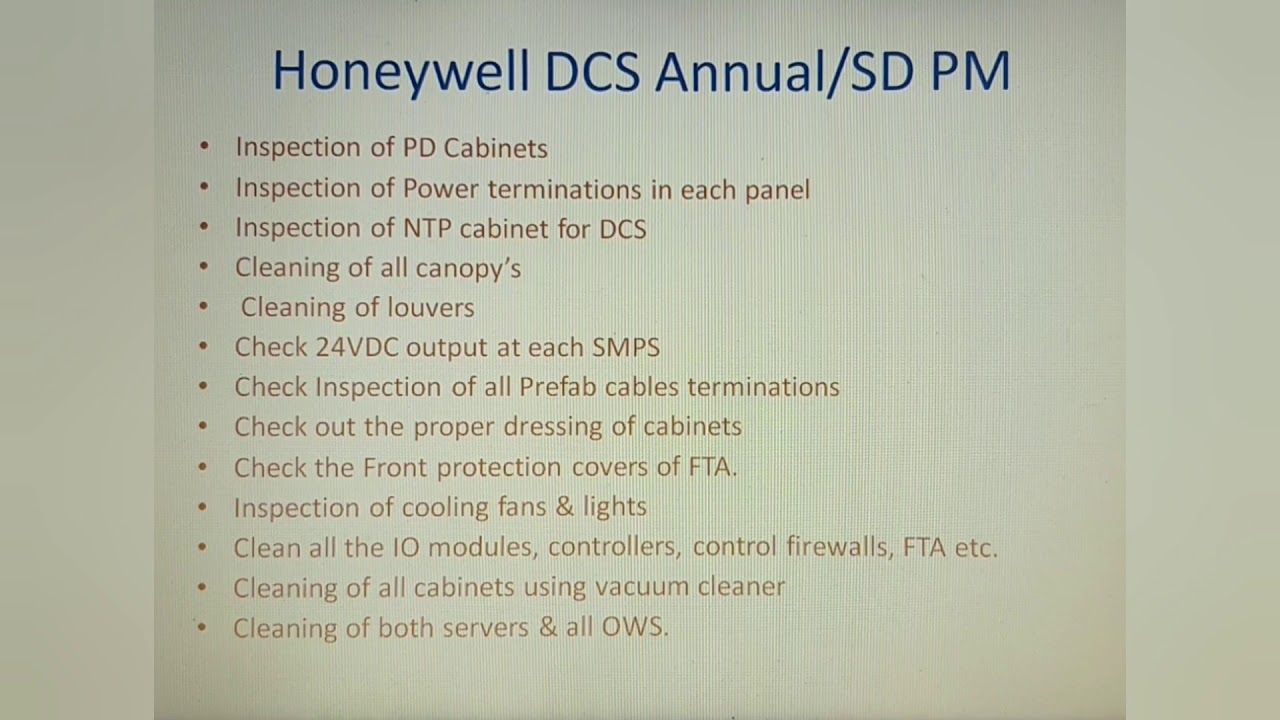 Honeywell DCS annual maintenance- part 1: Therotical overview