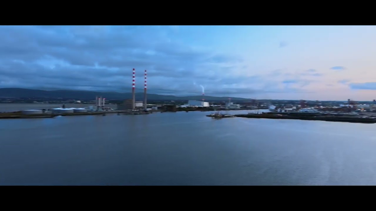 Dublin Bay North Bull Wall by Drone at Sunset