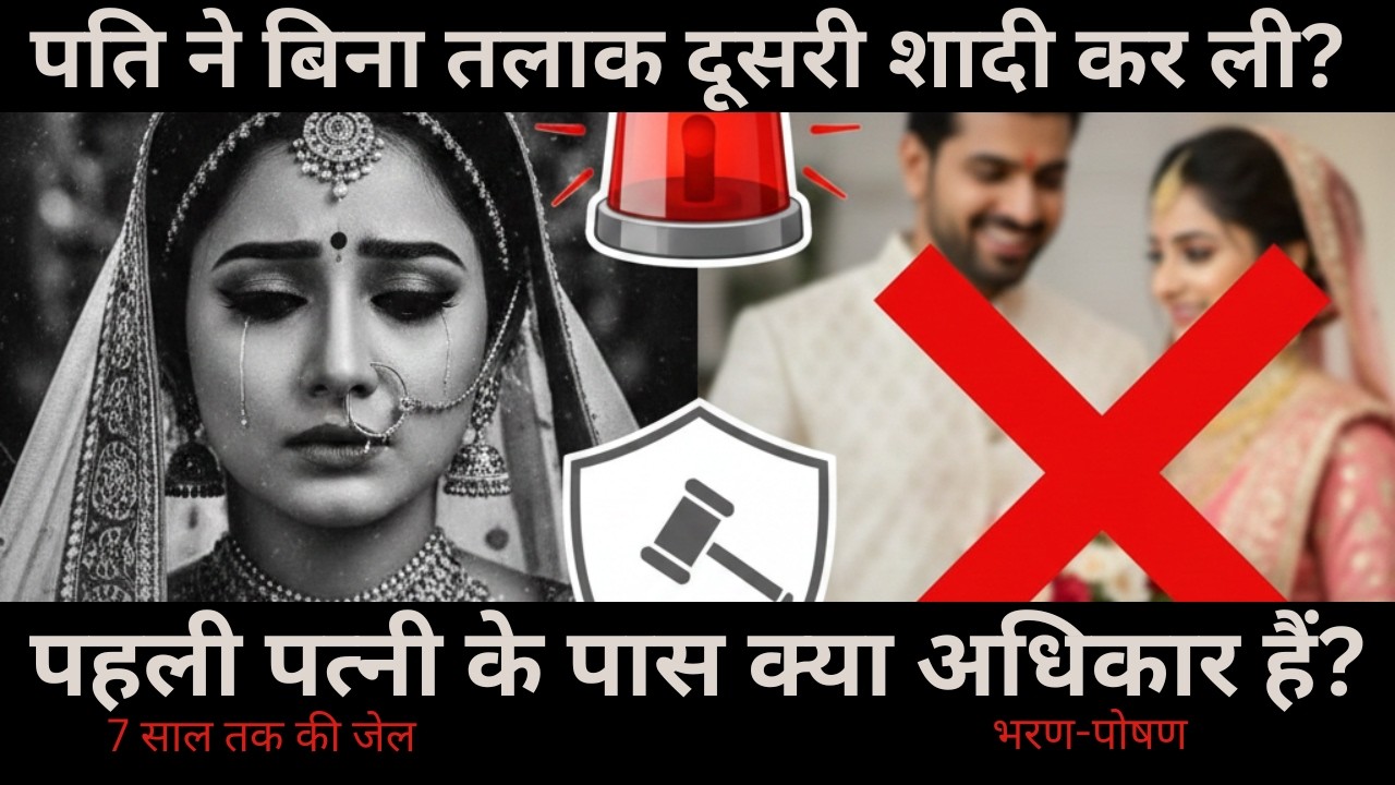 पति ने बिना तलाक दूसरी शादी की? पहली पत्नी के कानूनी अधिकार | #HINDUMARRIAGEACT 