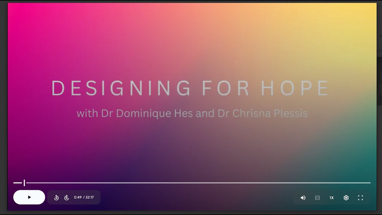 Designing for Hope with Dr Dominique Hes and Dr Chrisna du Plessis