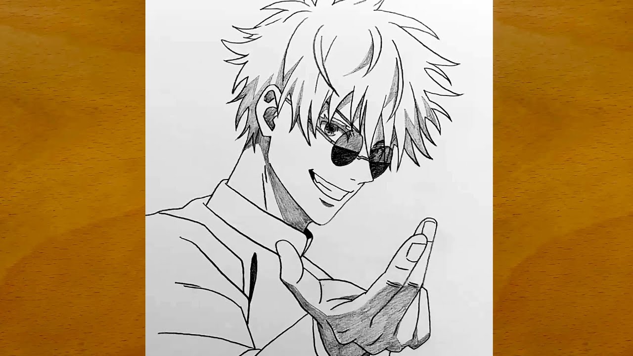 Как нарисовать Годзё Сатору шаг за шагом || Рисование дзюдзюцу кайсэн || Легкий аниме-скетч