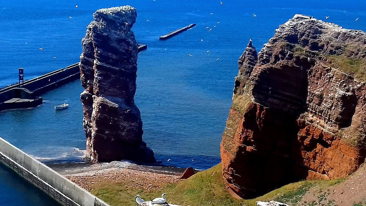 Helgoland, Steilk&uuml;ste und Lange Anna.