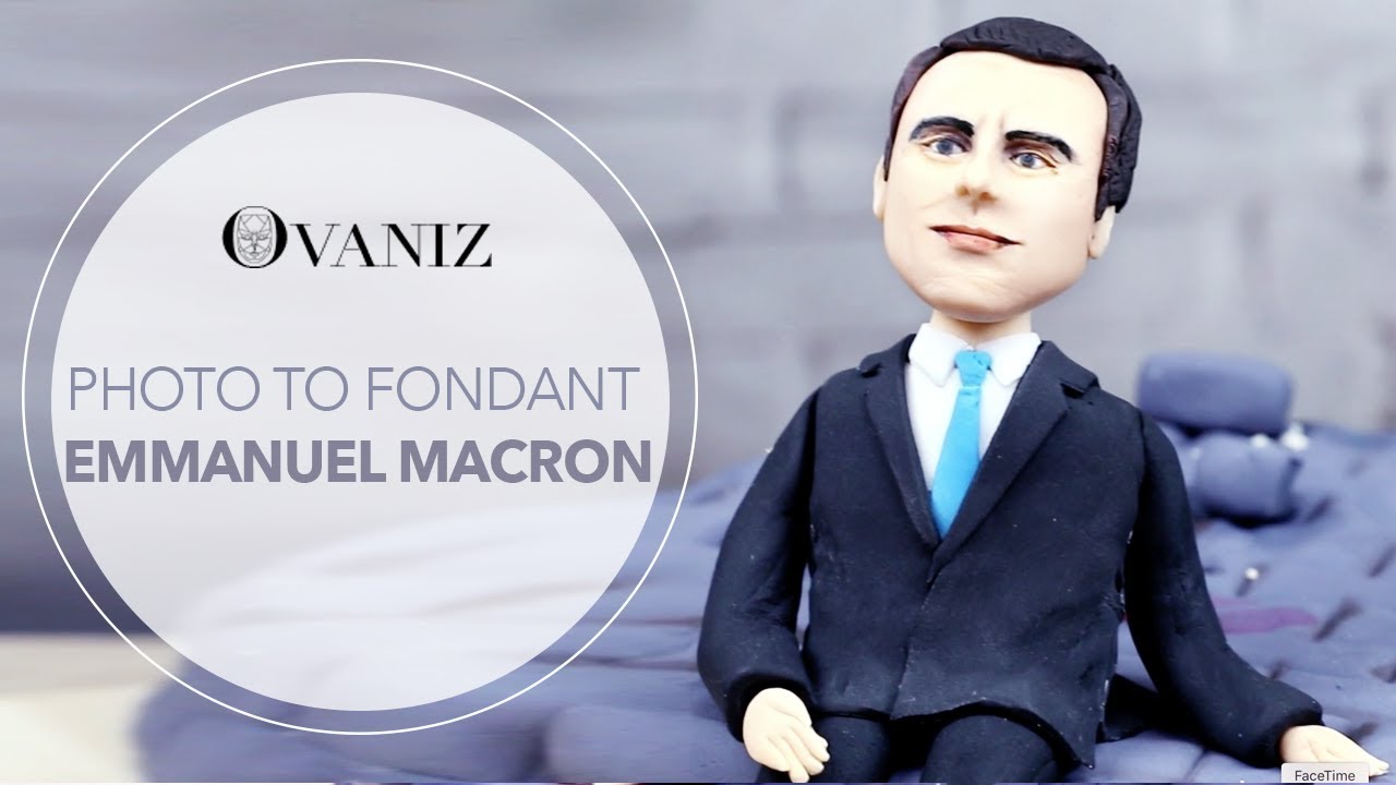 Photo to fondant | how to use fondant icing to make shapes | making icing models Emmanuel Macron
