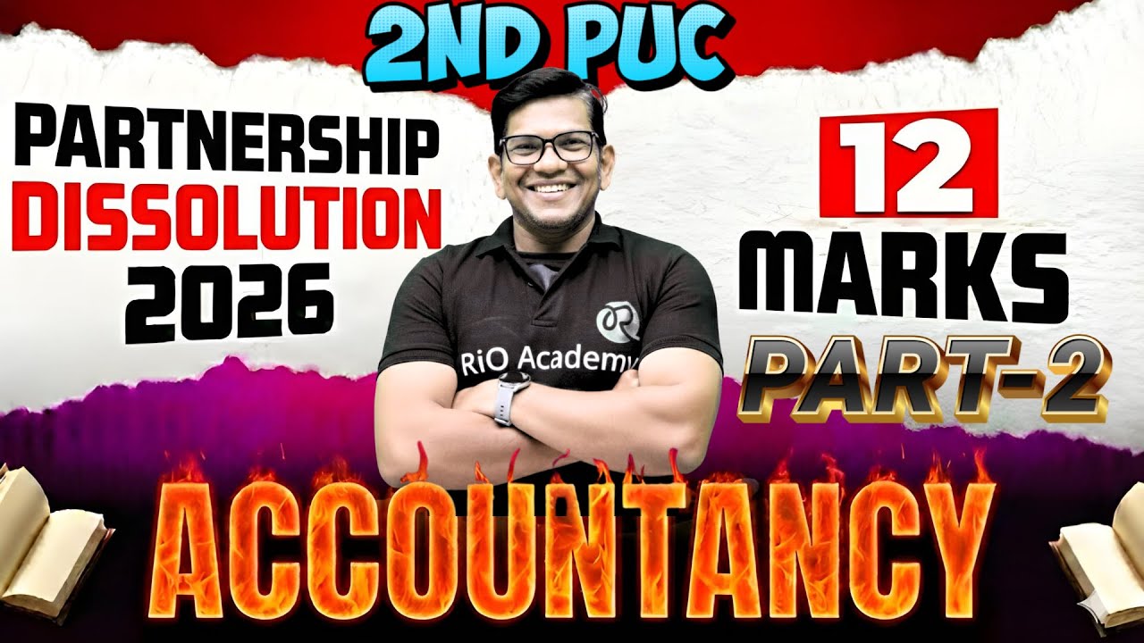 2nd PUC COMMERCE | Accountancy | Dissolution of partnership Part-3 | 12 marks Fix 