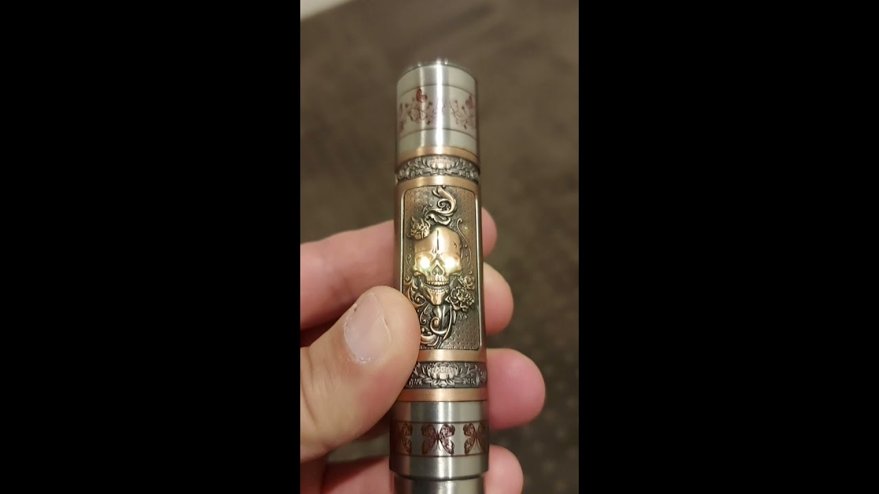 Custom torch with illuminated skull eyes