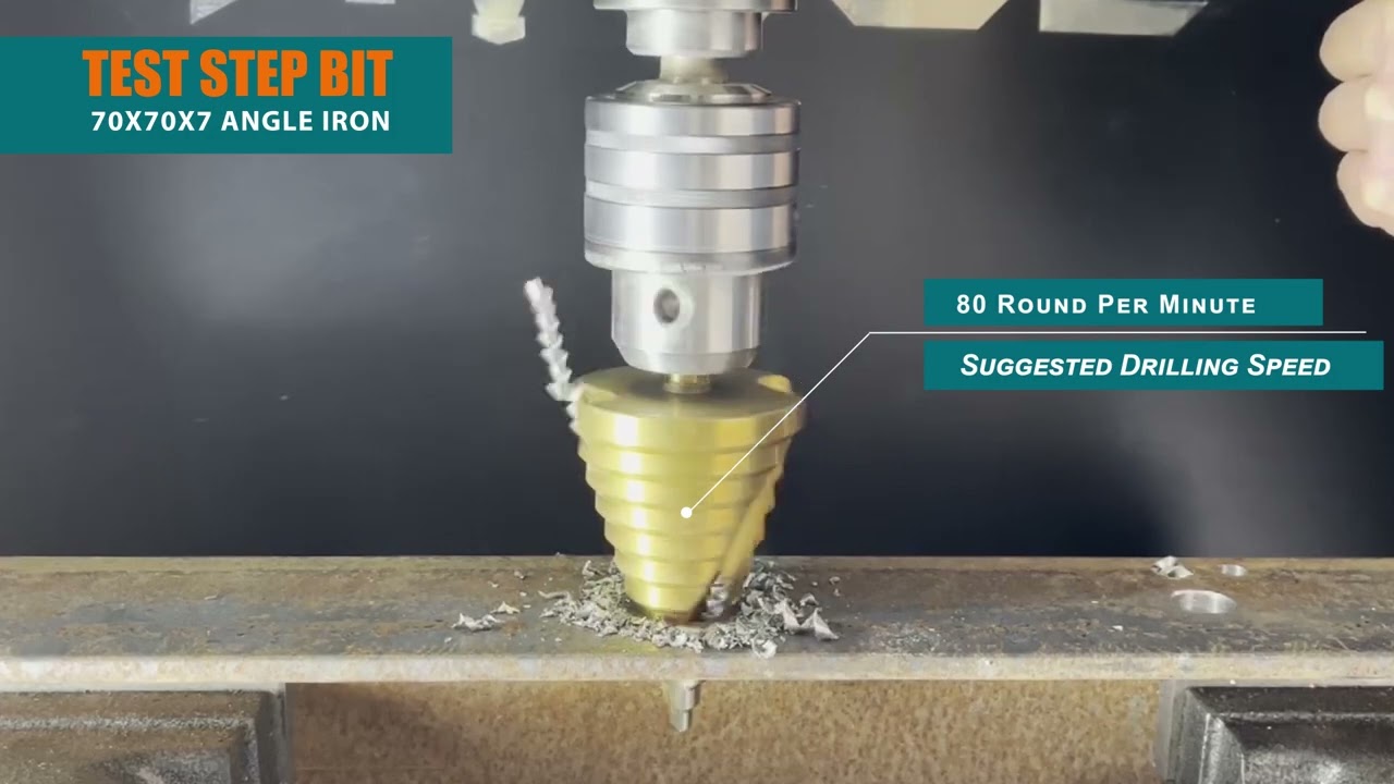 CORTOOL Large HSS Spiral Groove Step Drill Bit 12 Sizes Titanium High Speed Steel 1 4 to 2 3 8 Inch