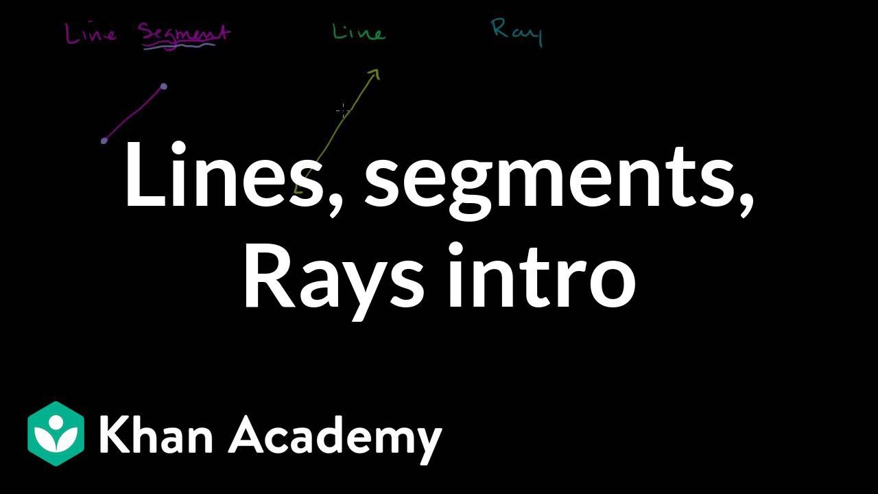 Intro to lines, line segments, and rays | Geometry | Khan Academy