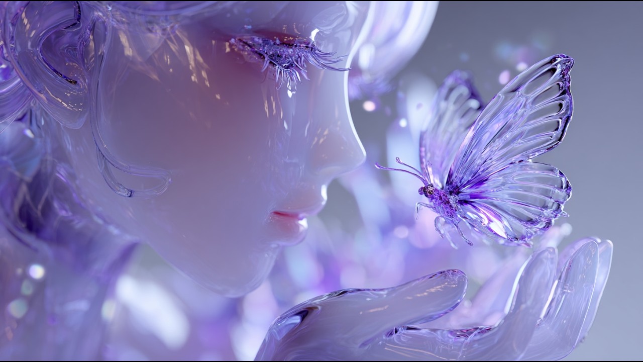 【ASMR】ガラスの妖精が奏でる癒しの魔法の音🧚🏼🪄💎繊細で儚い、透明な世界｜ガラスの蝶、花、落ち葉、涙💠 #asmrsounds #asmr #aiasmr