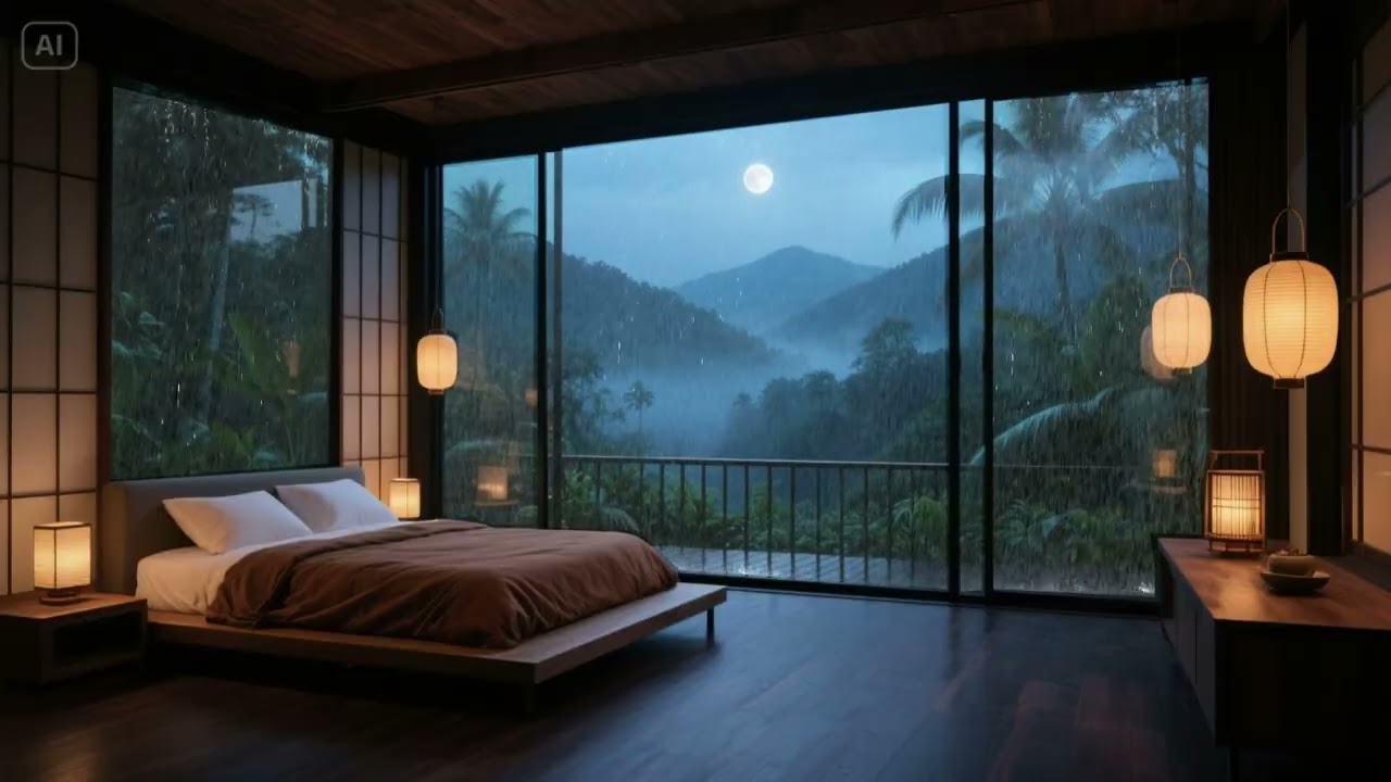 ASMR Rain Sounds & Piano Music | Deep Sleep | Instant Relief