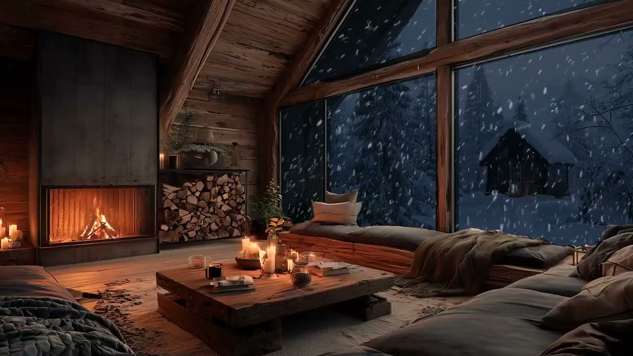 Silent Christmas Fireplace 2025 | Gentle Piano & Cozy Fire Crackles for Deep Sleep