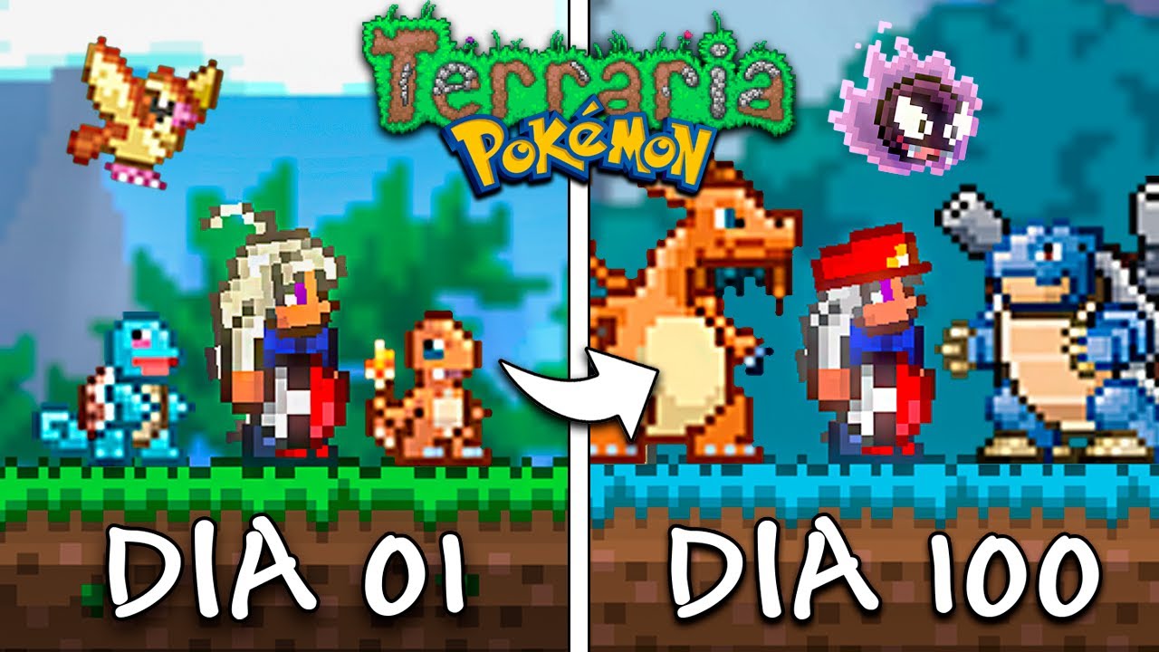 Passei 100 Dias no Terraria Pokémon - O FILME