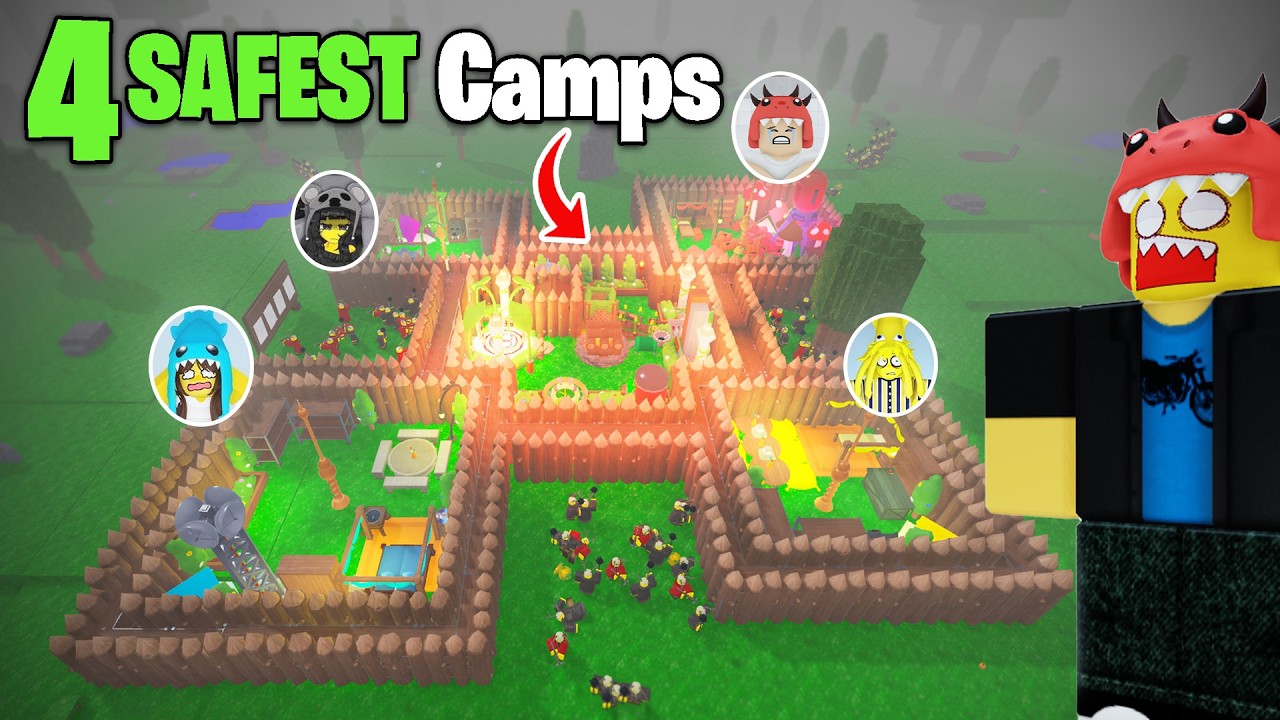 I Built 4 Safest Camps FOR ALL KIDS in 99 Nights In The Forest