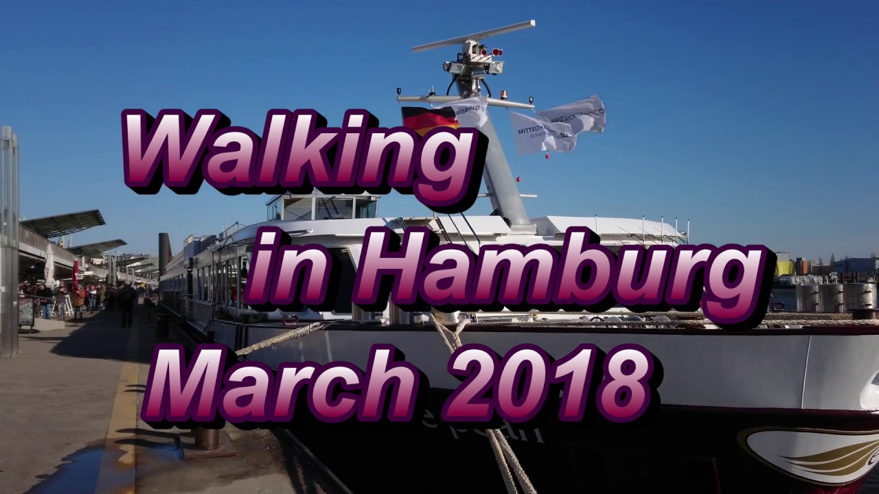 Walking in Hamburg Piers St.Pauli-Landungsbrücken 4K UHD 2018
