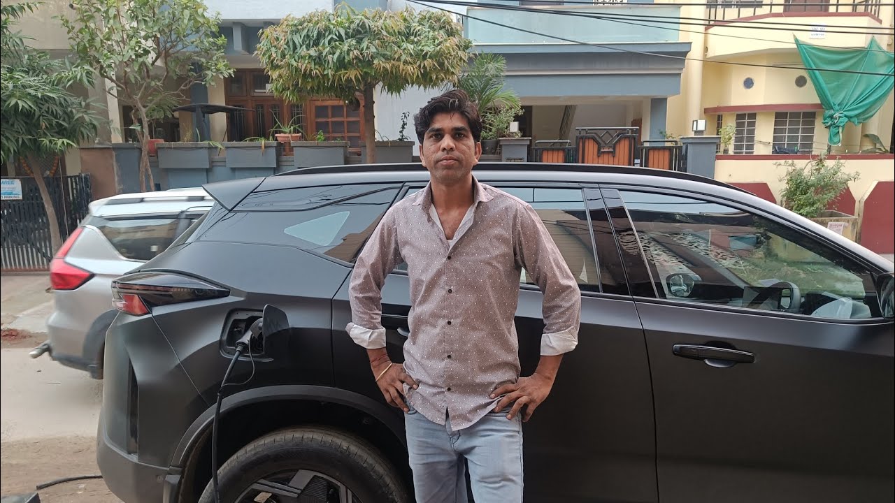 TATA Harrier ev charging at home 
