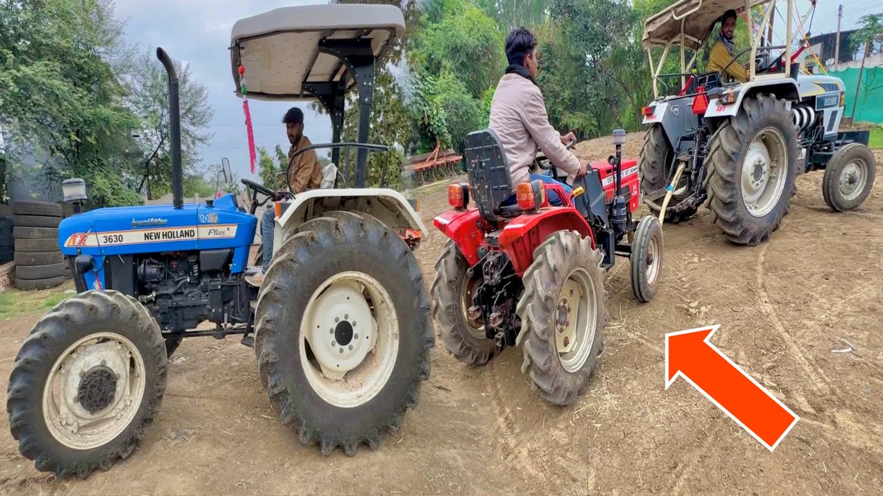 छोटू ट्रैक्टर को ट्रॉली में डाल दिया New Holland 3630 vs Eicher 485 vs VST Shakti 180 Small Tractor