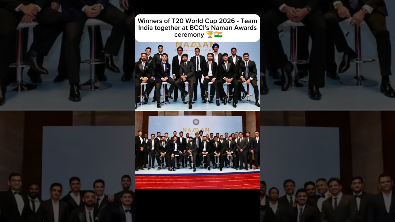 Winners of T20 World Cup 2026 - Team India together at BCCI's Naman Awards ceremony🏆🇮🇳 #teamindia
