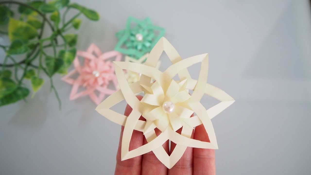 簡単できる折り紙花、花飾り/Origami Flower#飾り#折り紙花#Origami Flower