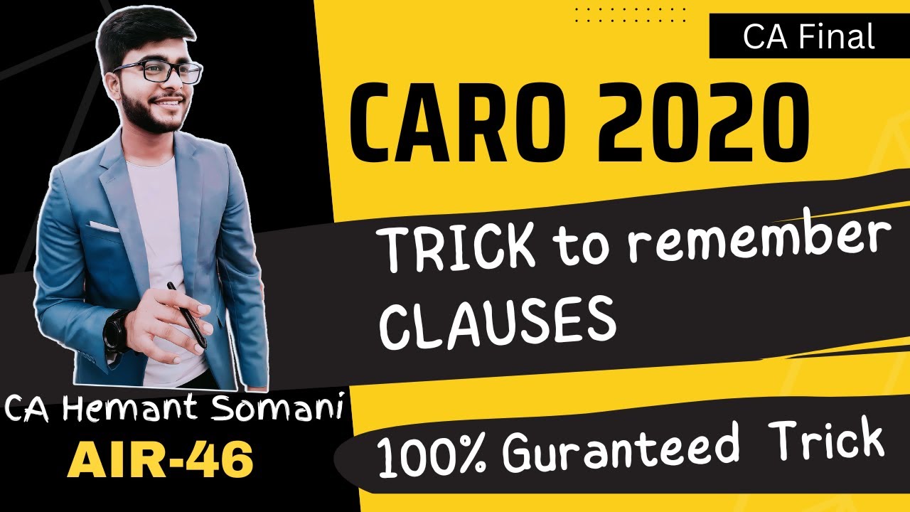 Trick to remember CARO 2020 clauses | Memory technique of CARO 2020 clauses