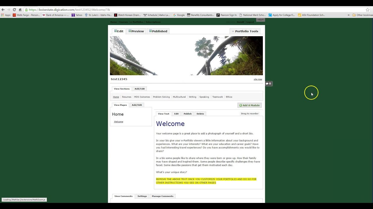 Creating an ePortfolio in Digication