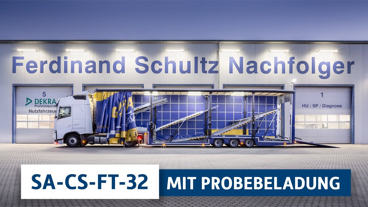 Vorstellung SA-CS-FT-32 (Sattelauflieger für geschlossene Fahrzeugtransporte) - mit Probebeladung