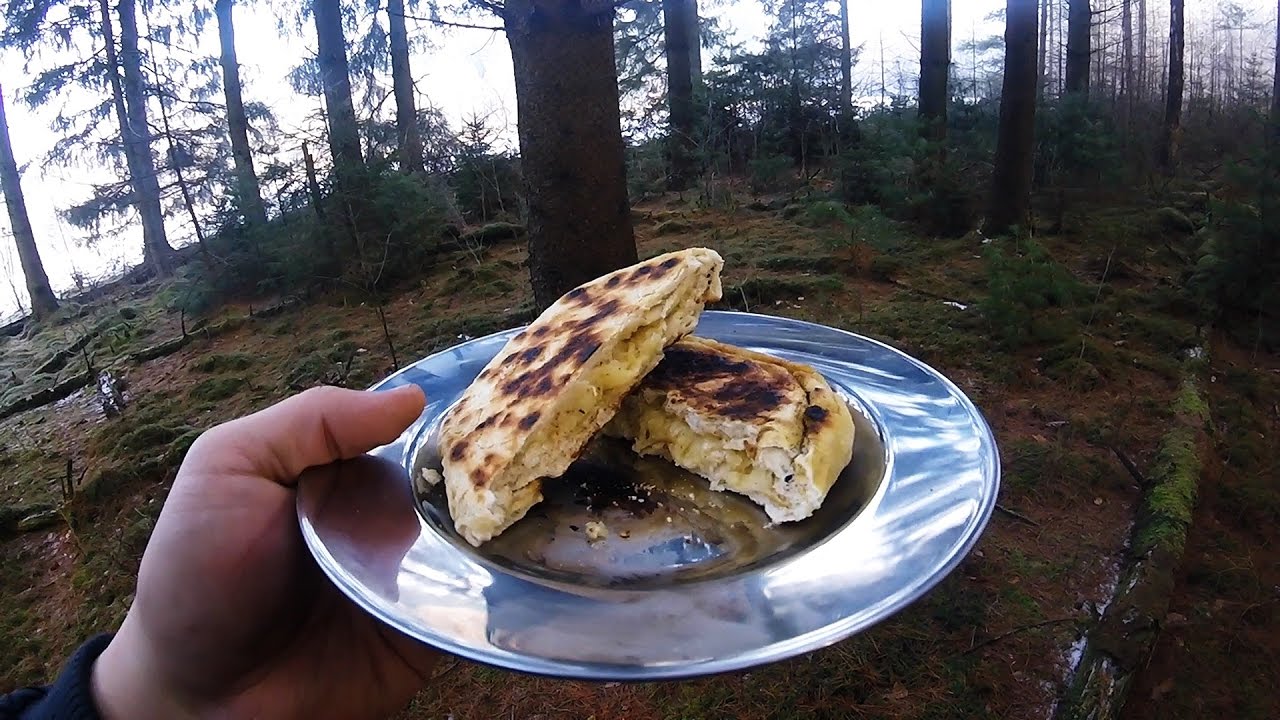 Easy cheese stuffed bannock bread - backpacking food recipe