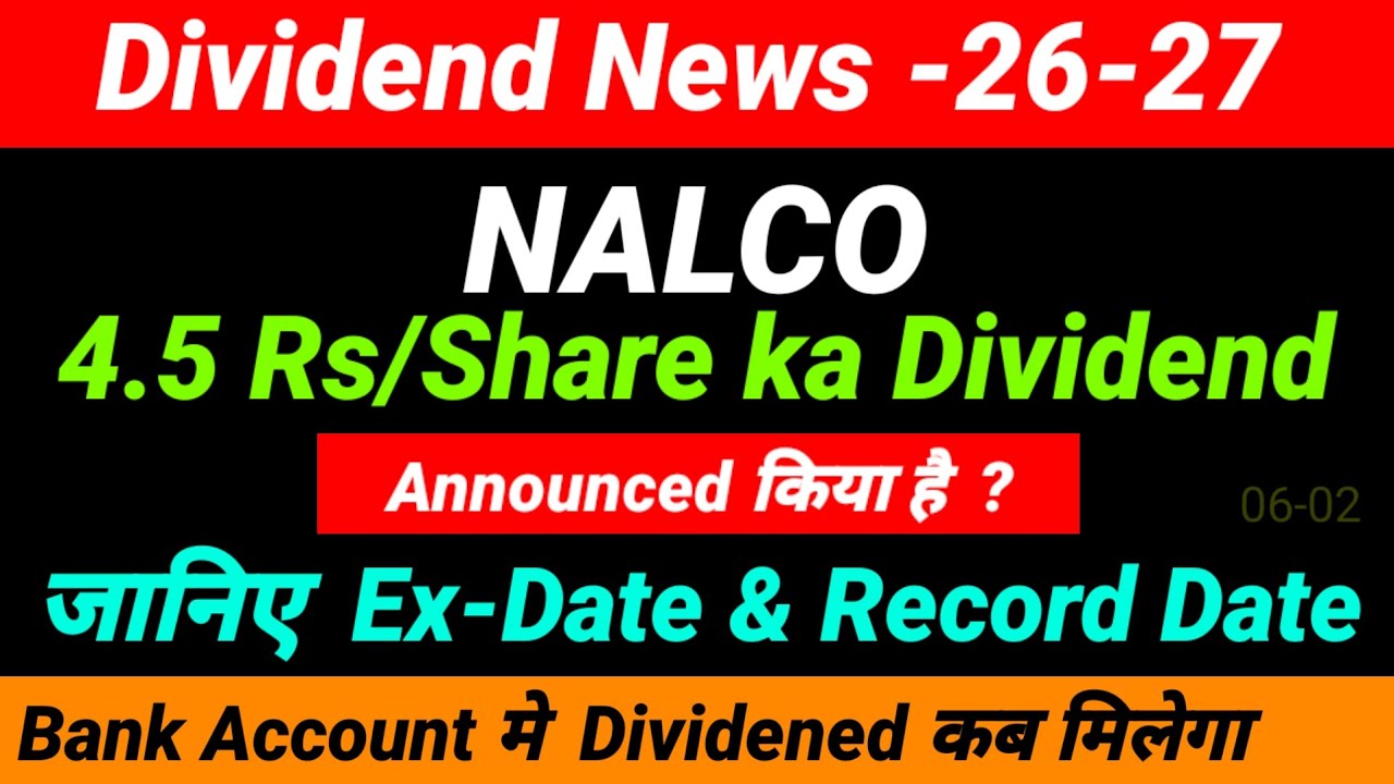 🧛 😌 NALCO share dividend 2026 - ex dividend date - NALCO dividend payment date 😌🧛 - NALCO dividend