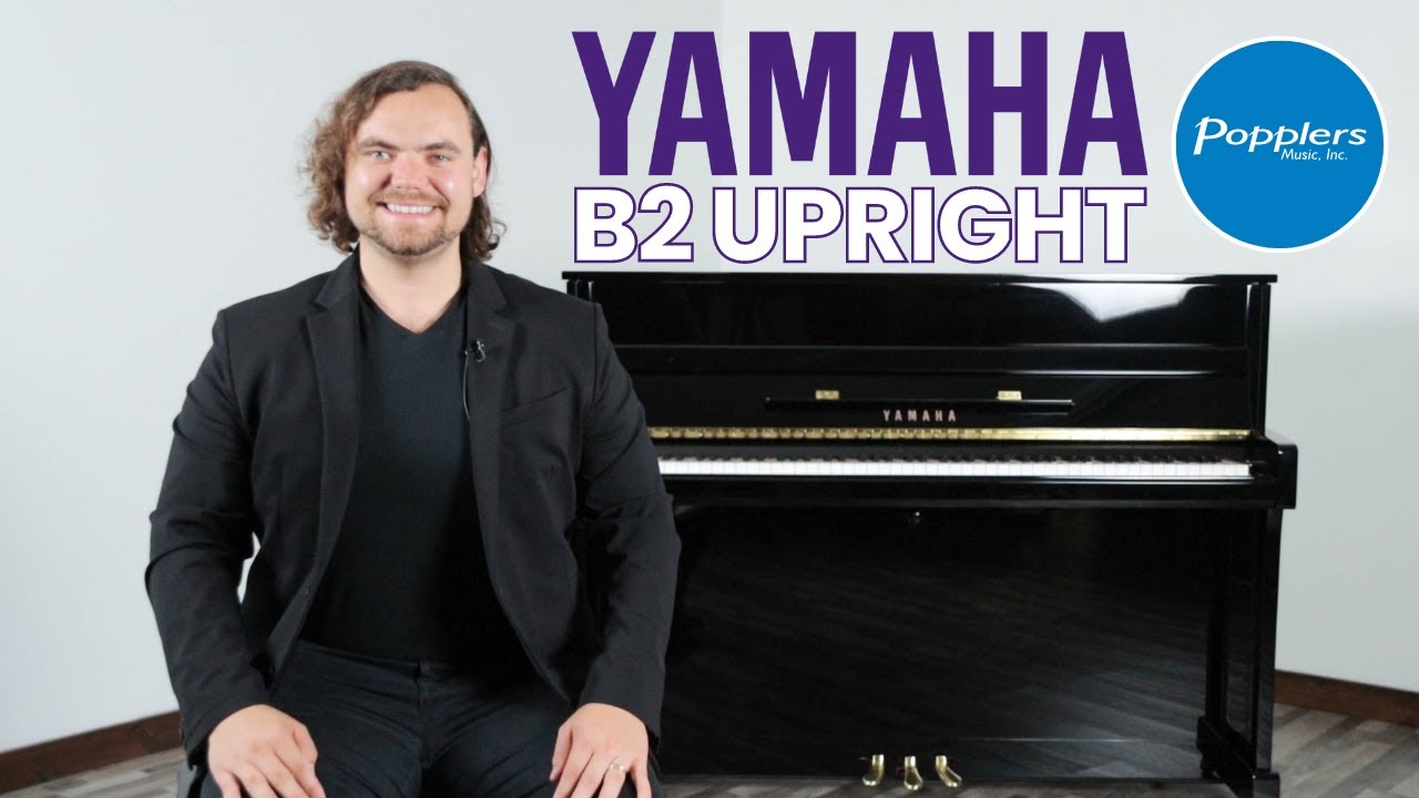 Yamaha B2 Polished Ebony Non-Silent Upright Piano Review & Demo | b Series | Popplers Music