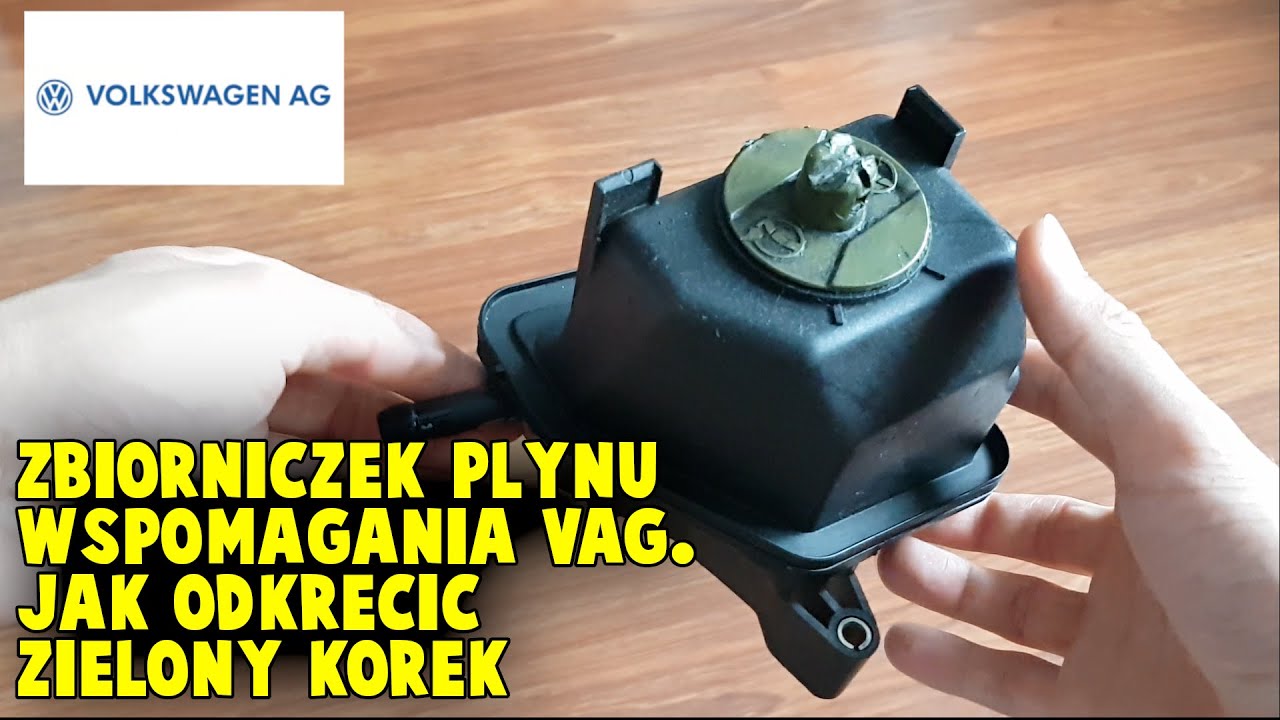 Zbiorniczek płynu wspomagania VAG. Jak odkręcić zielony korek, dowiedź się. 1J0 422 371B