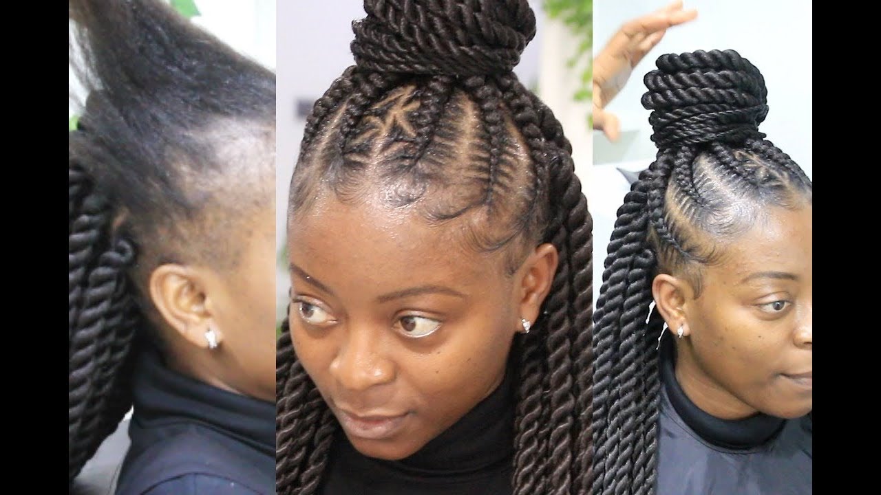 Stitch braids/Rope Twist on Thin Hair - My Second Attempt at Stitch Braids