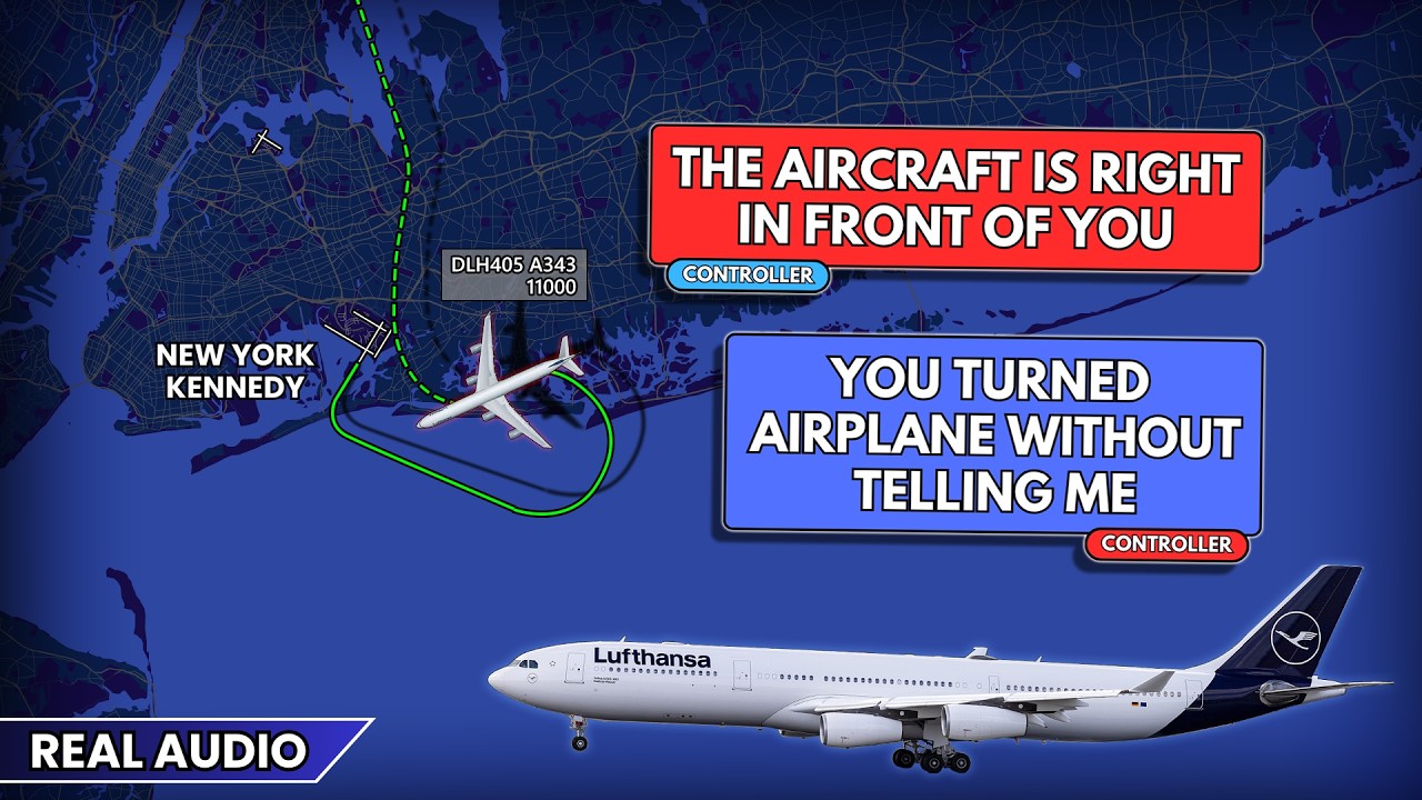 &ldquo;This could be a possible pilot deviation&rdquo;. Lufthansa pilot turns without instruction. Real ATC