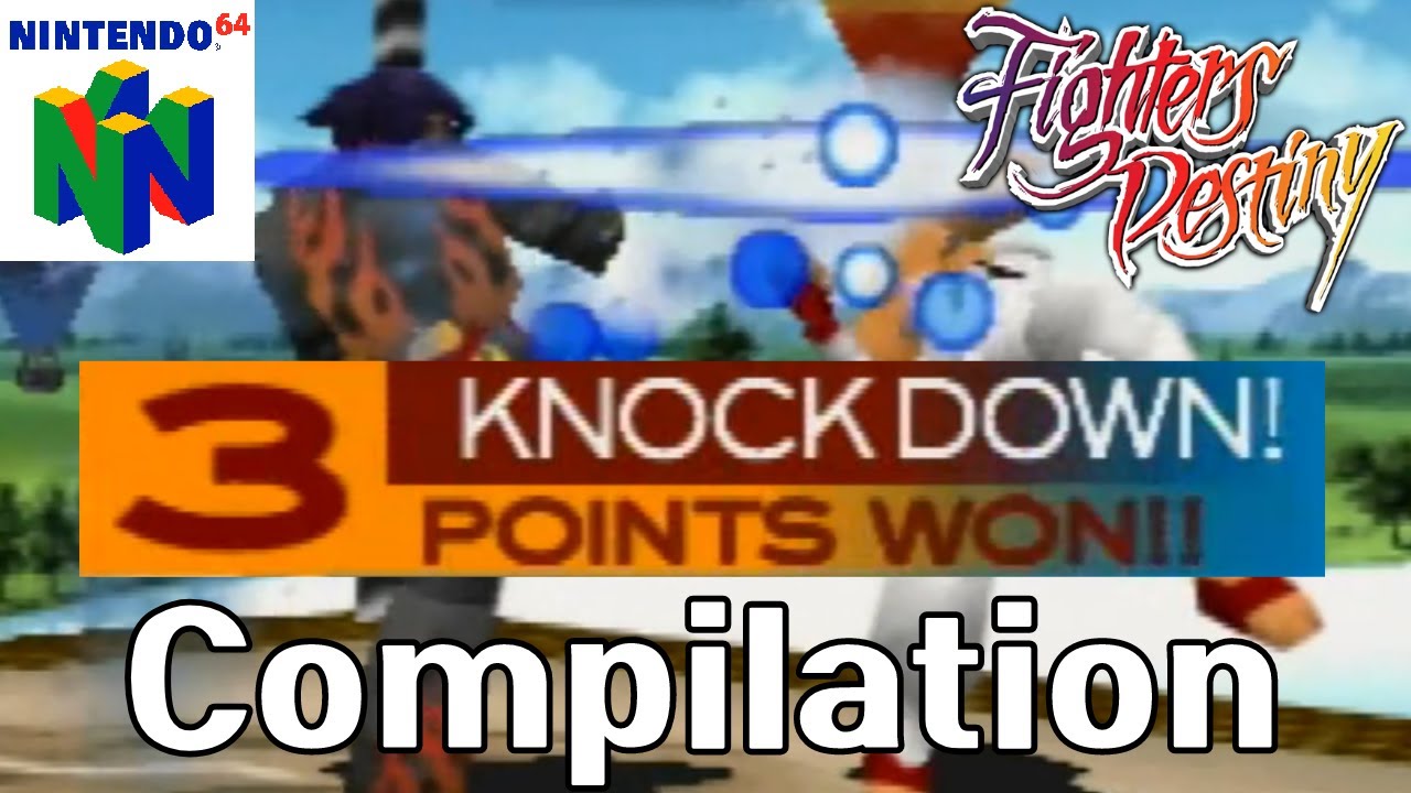 Fighters Destiny (Nintendo 64) - Knock Down Moves Compilation [All Characters]