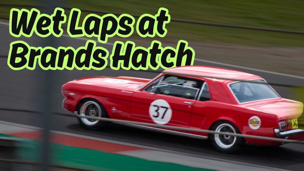 Wet Laps at Brands Hatch Indy on Semi Slick Tyres | 1965 Ford Mustang Race Car