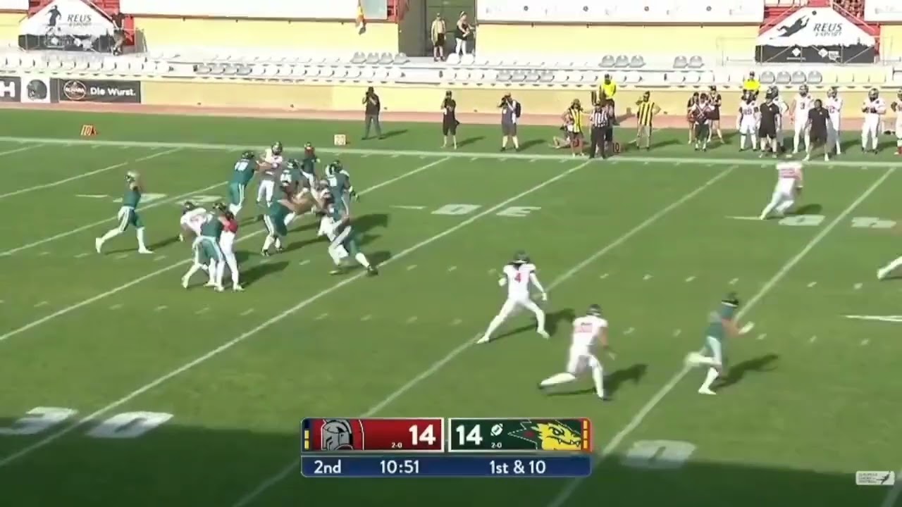 Barcelona Dragons Zach Edwards has a day! 400+ yards 5 TDS