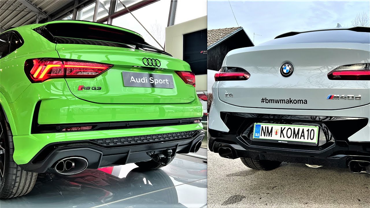 2023 Audi RS Q3 Sportback vs 2023 Bmw X4 M40d - REVS & Exhaust sound Comparison by Supergimm
