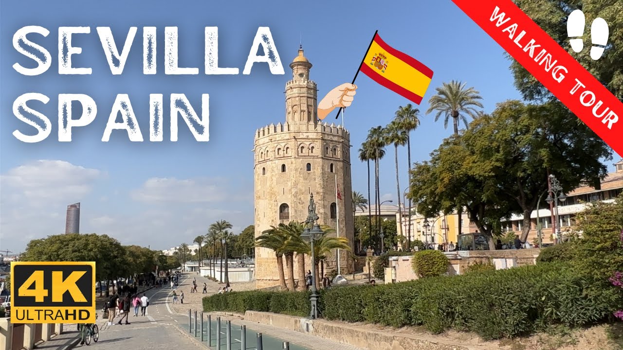 Sevilla, Spain 🇪🇸 Walking Tour (4k Ultra HD 60fps) Triana / Calle Betis / Torre del Oro