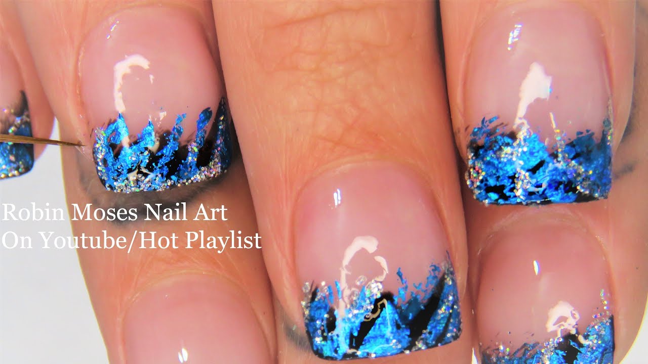 Foil Nails and Glitter Technique | DIY Short Nail Art for Beginners
