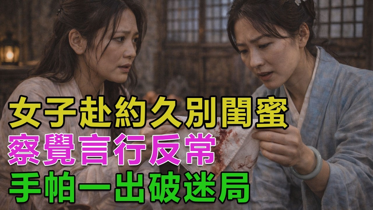 民間故事：女子赴約久別閨蜜，察覺言行反常，手帕一出破迷局