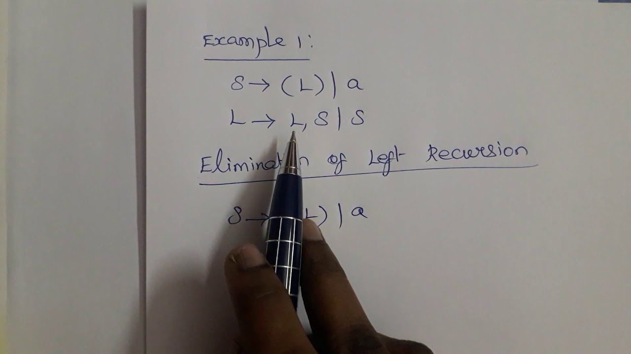 Compiler Design: Elimination of Left Recursion