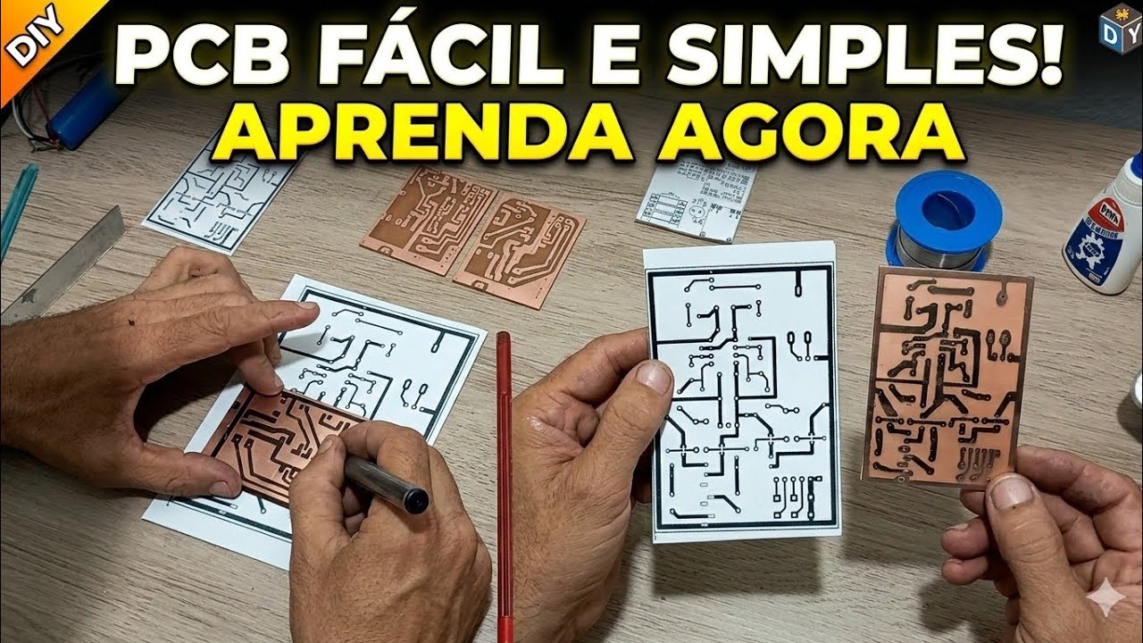 Placa circuito pcb facil simples caseira Diy.com caneta 