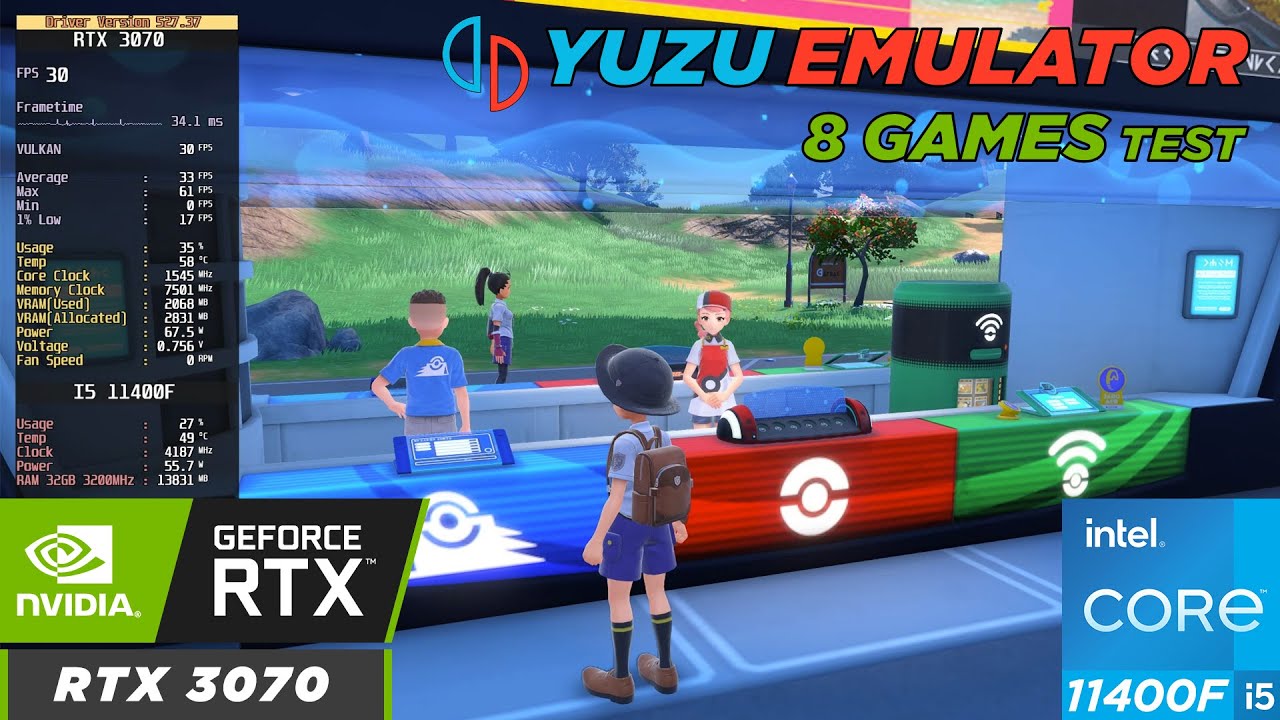 Yuzu Emulator | 8 Games Performance Test | RTX 3070 + i5 11400F