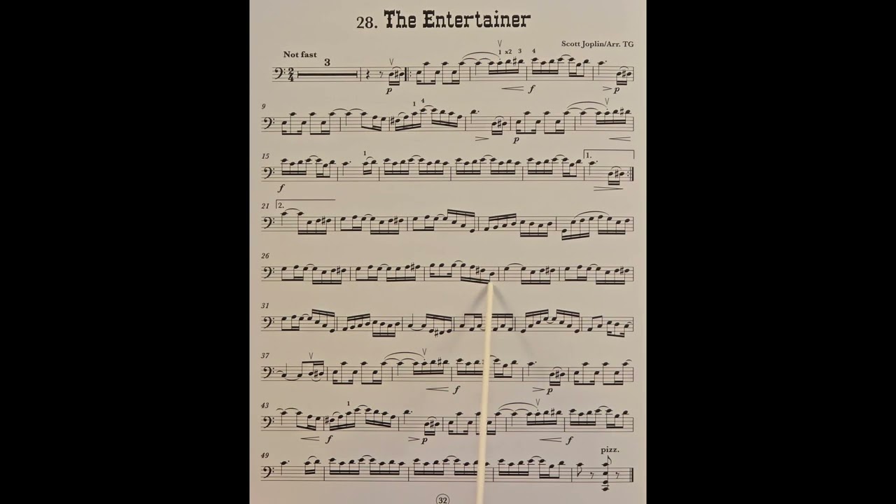 28 The Entertainer by Scott Joplin piano accompaniment at rehearsal speed